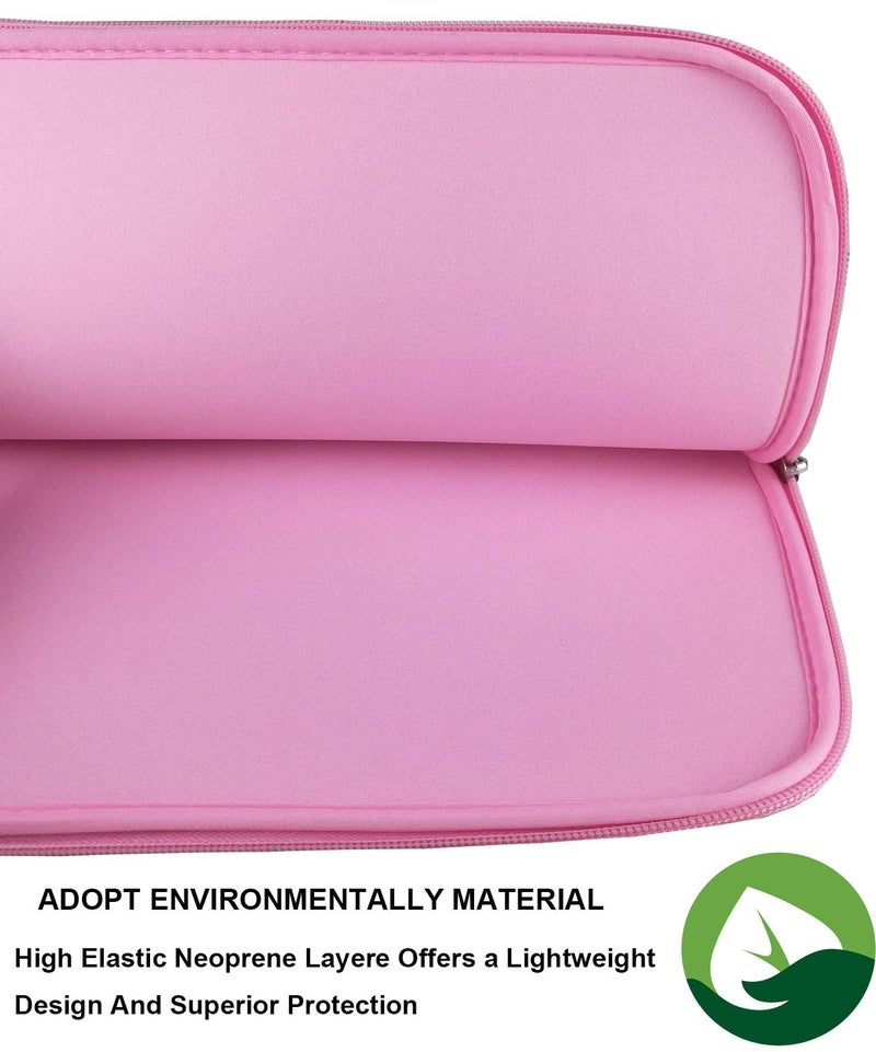 Naukay 15.6 Inch Laptop Sleeve Resistant Neoprene Laptop Sleeve/Notebook Computer Pocket Case/Tablet Briefcase Carrying Bag - (Pink) - Image 2